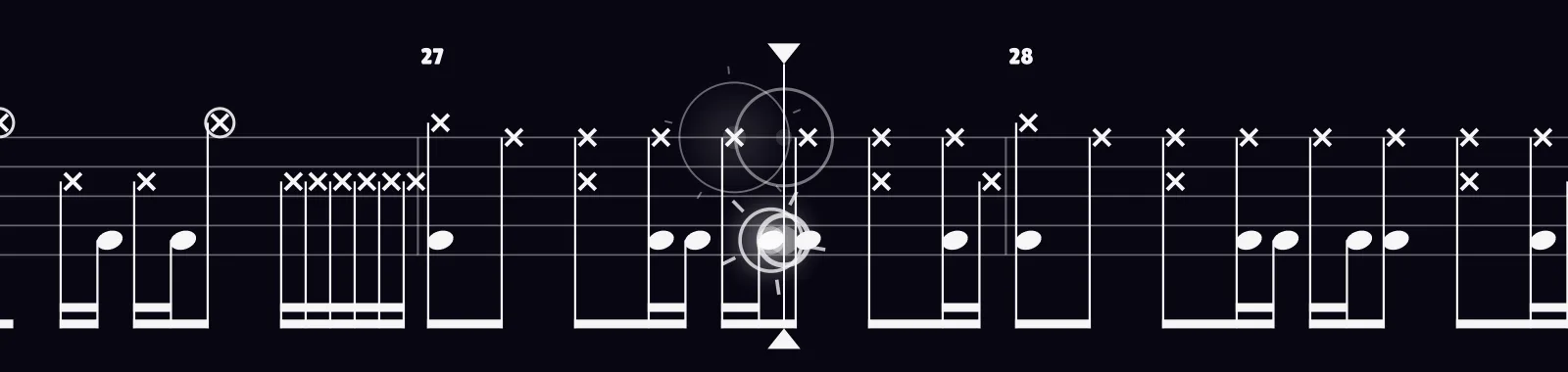7 Words by Deftones as drum notation in DRUMY