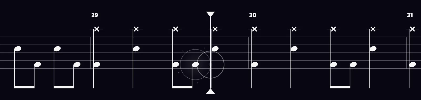 Animal I Have Become by Three Days Grace as drum notation in DRUMY