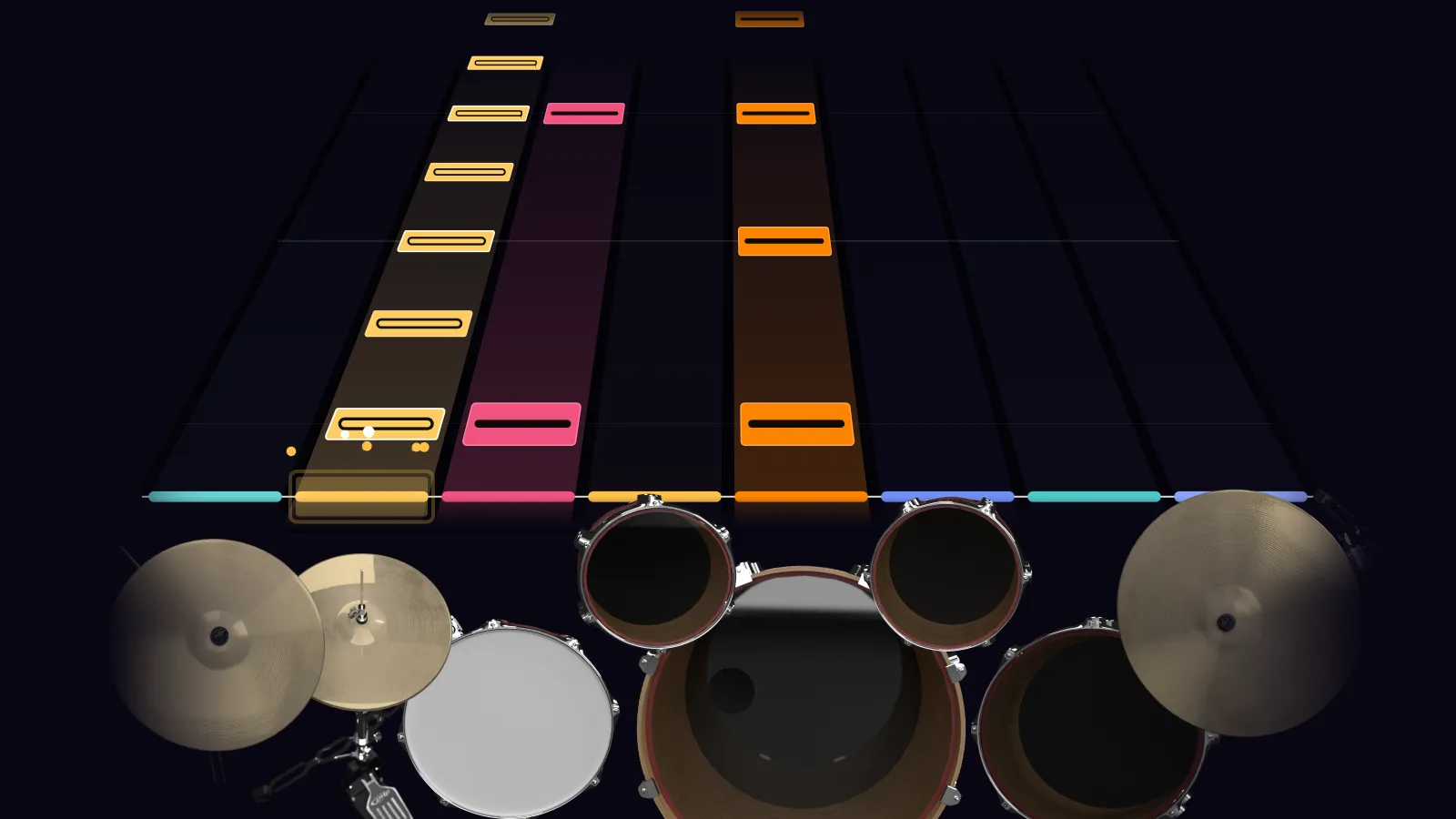 Another One Bites the Dust by Queen in DRUMY: the chorus falling in Beatfall