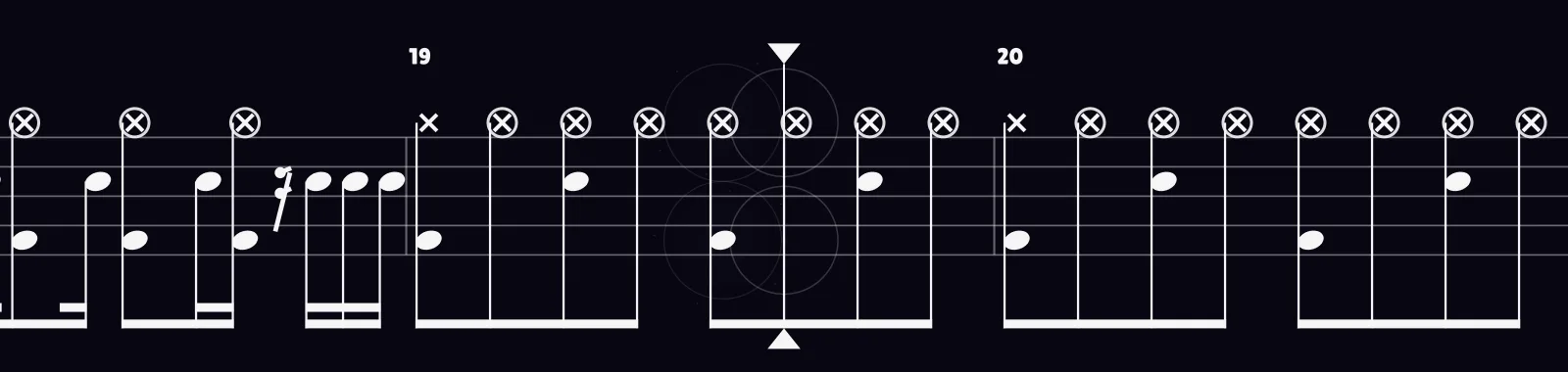 Back In Black by AC/DC as drum notation in DRUMY