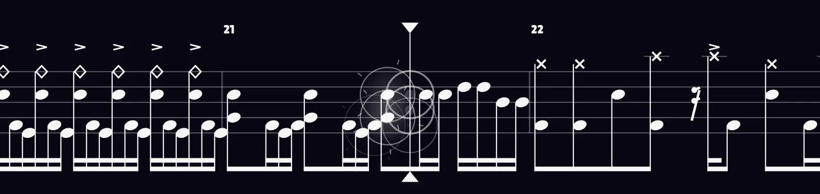 Bat Country by Avenged Sevenfold as drum notation in DRUMY