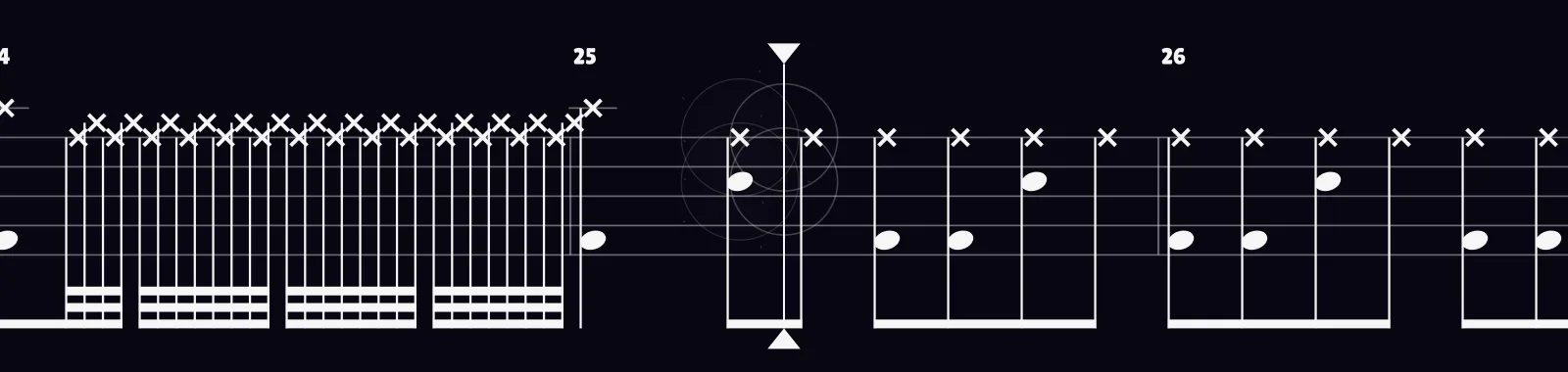 Bohemian Rhapsody by Queen as drum notation in DRUMY