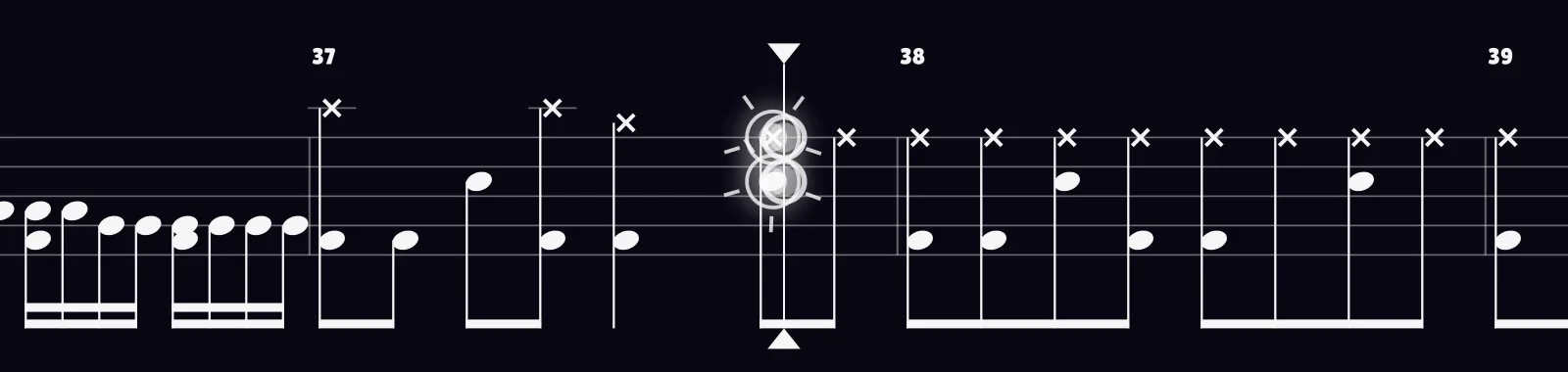 Breed by Nirvana as drum notation in DRUMY