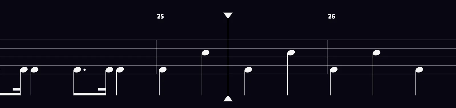 Come Together by The Beatles as drum notation in DRUMY