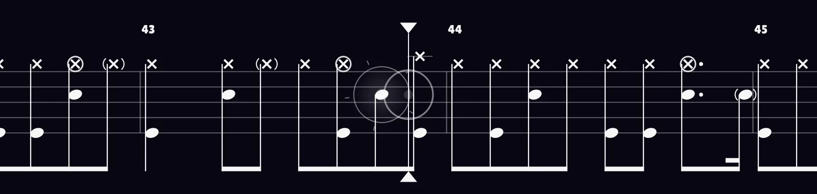 Crazy Train by Ozzy Osbourne as drum notation in DRUMY