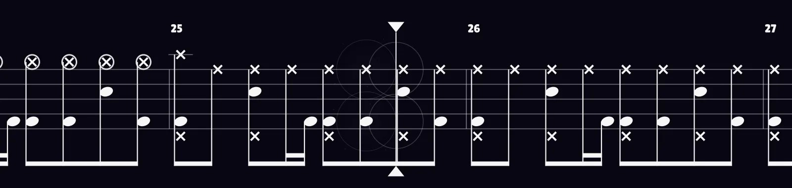 Creep by Radiohead as drum notation in DRUMY
