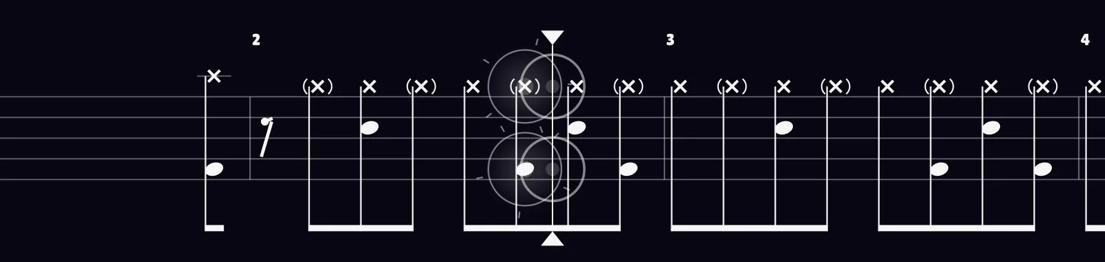 Dancing Days by Led Zeppelin as drum notation in DRUMY