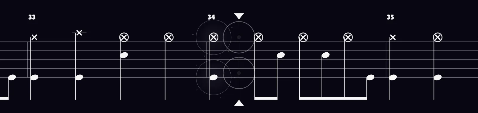 Decode by Paramore as drum notation in DRUMY