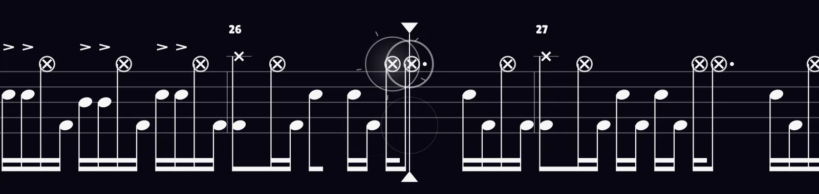 Digital Bath by Deftones as drum notation in DRUMY
