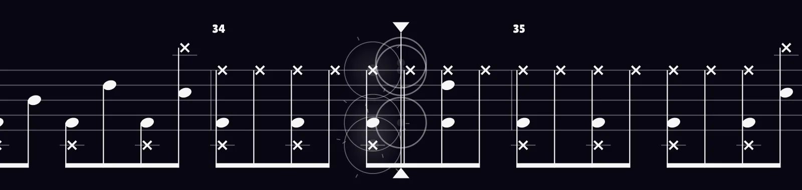 Dreams by The Cranberries as drum notation in DRUMY