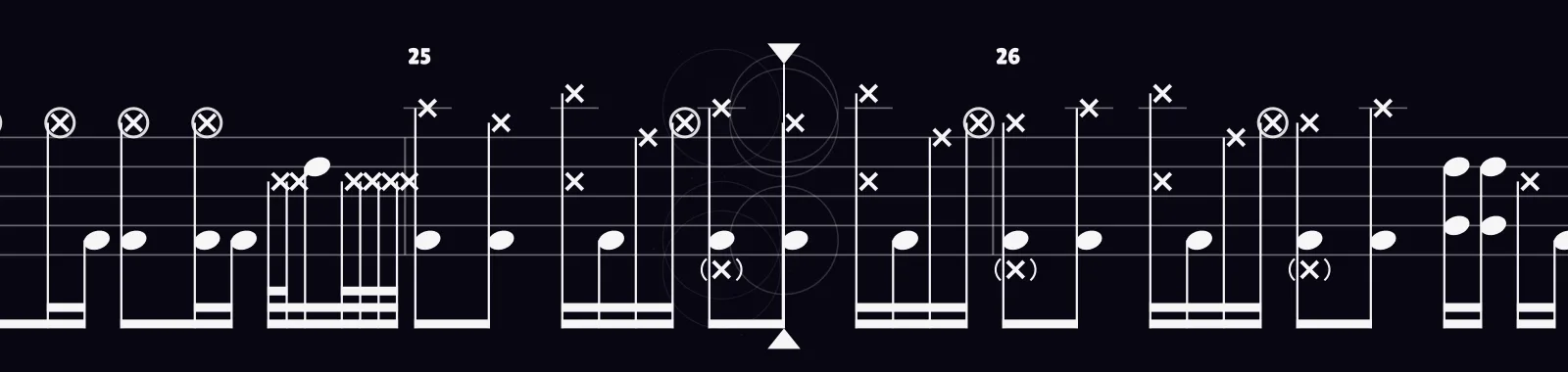 Engine No. 9 by Deftones as drum notation in DRUMY