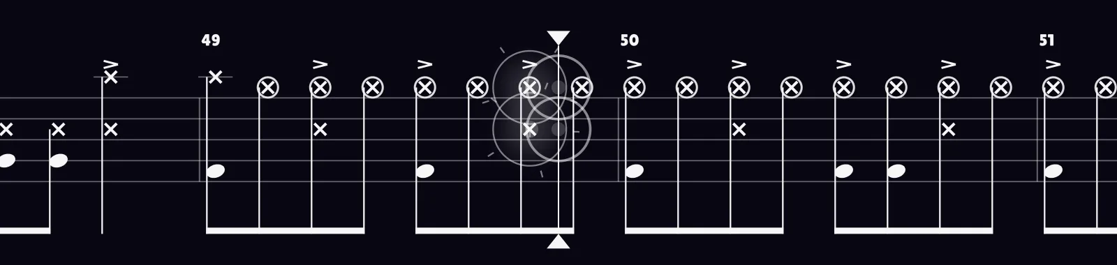 Enter Sandman by Metallica as drum notation in DRUMY