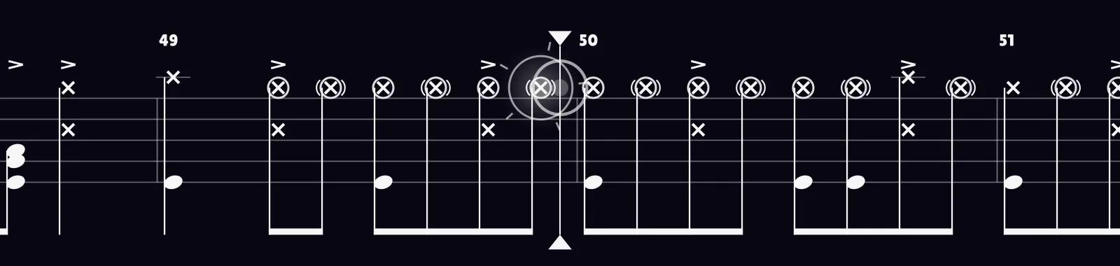 Hail To The King by Avenged Sevenfold as drum notation in DRUMY