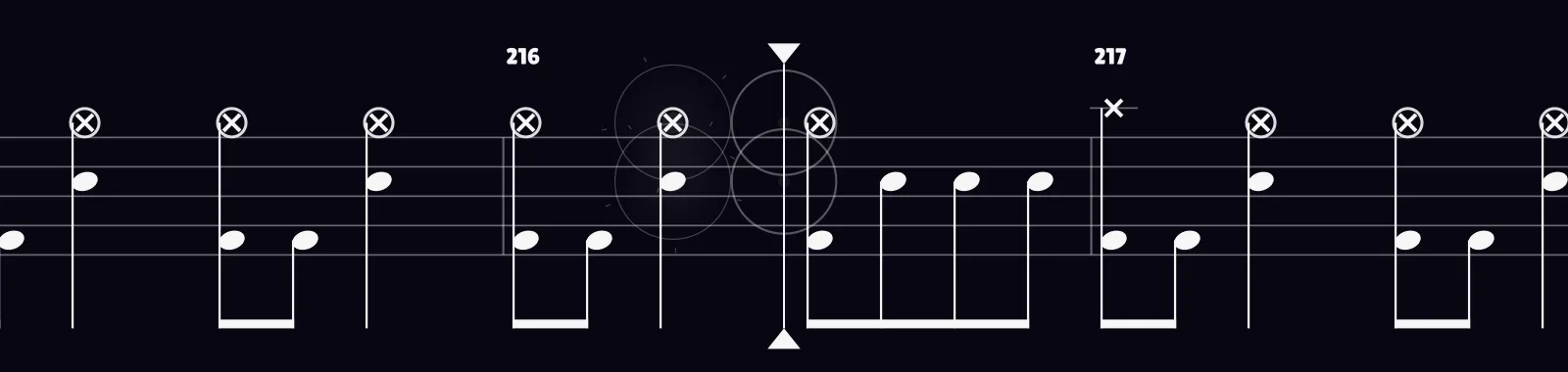 Hallowed Be Thy Name by Iron Maiden as drum notation in DRUMY