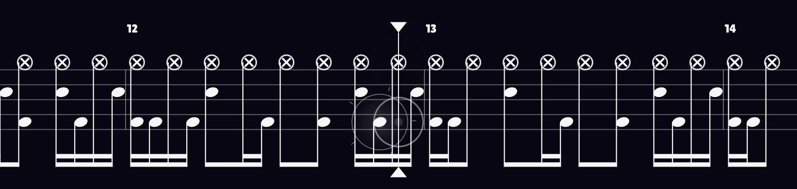Happy With What You Have To Be Happy With (AI Tab) by King Crimson as drum notation in DRUMY