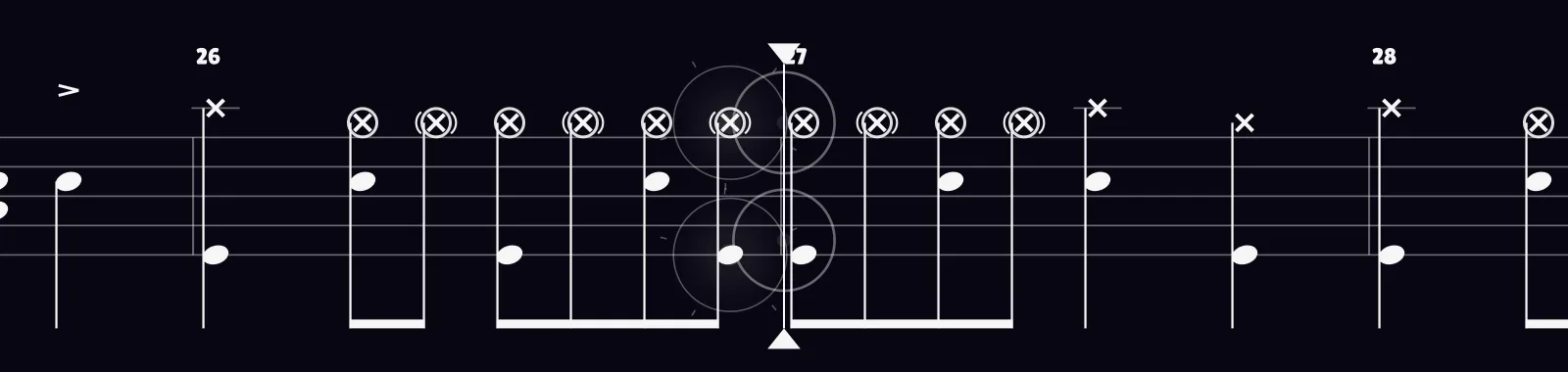 Highway To Hell by AC/DC as drum notation in DRUMY