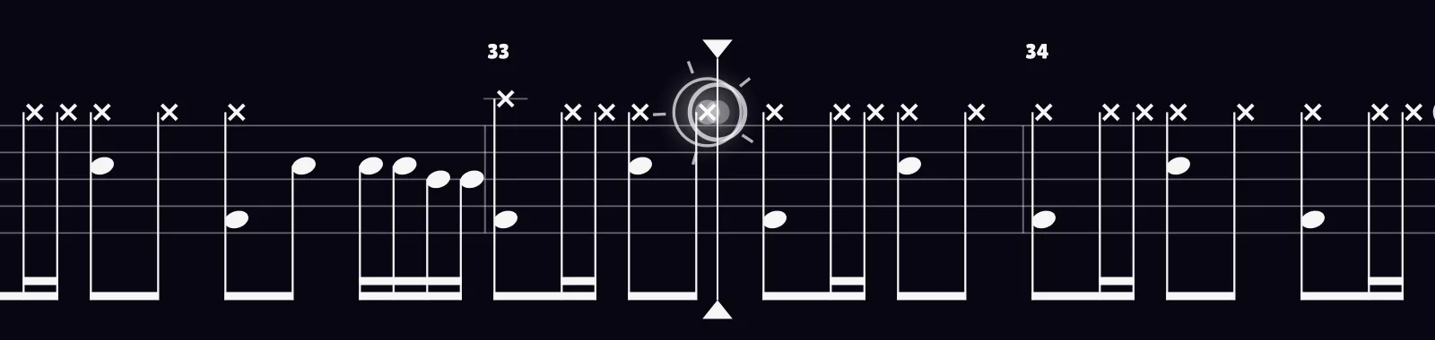 Hotel California by The Eagles as drum notation in DRUMY