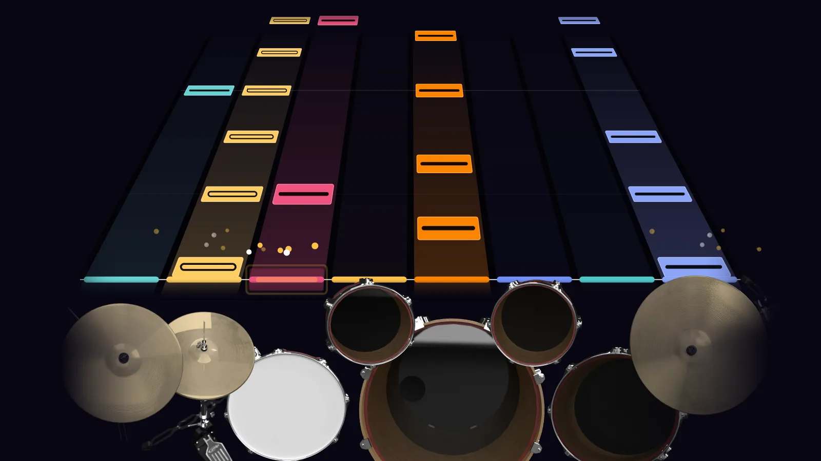 Hysteria by Muse in DRUMY: the chorus falling in Beatfall