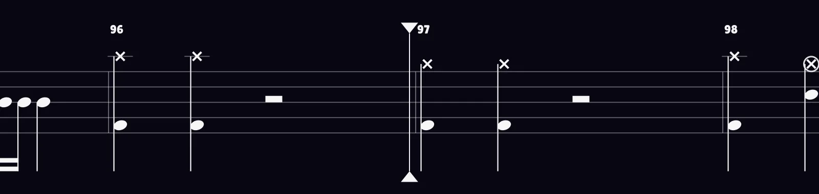 Master of Puppets by Metallica as drum notation in DRUMY