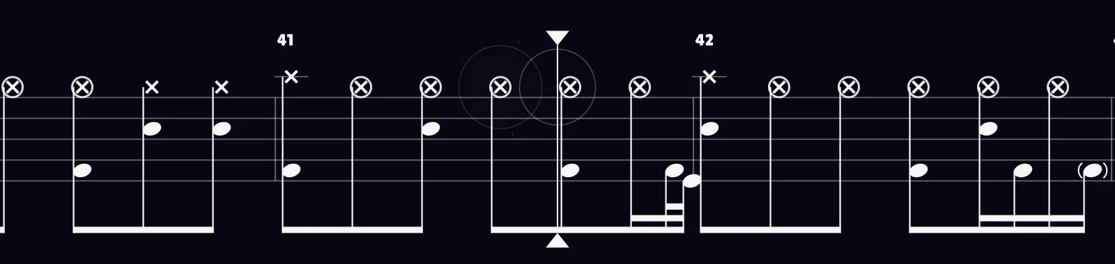 One by Metallica as drum notation in DRUMY