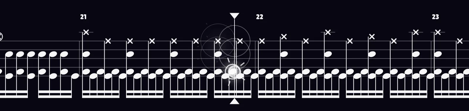 Painkiller by Judas Priest as drum notation in DRUMY