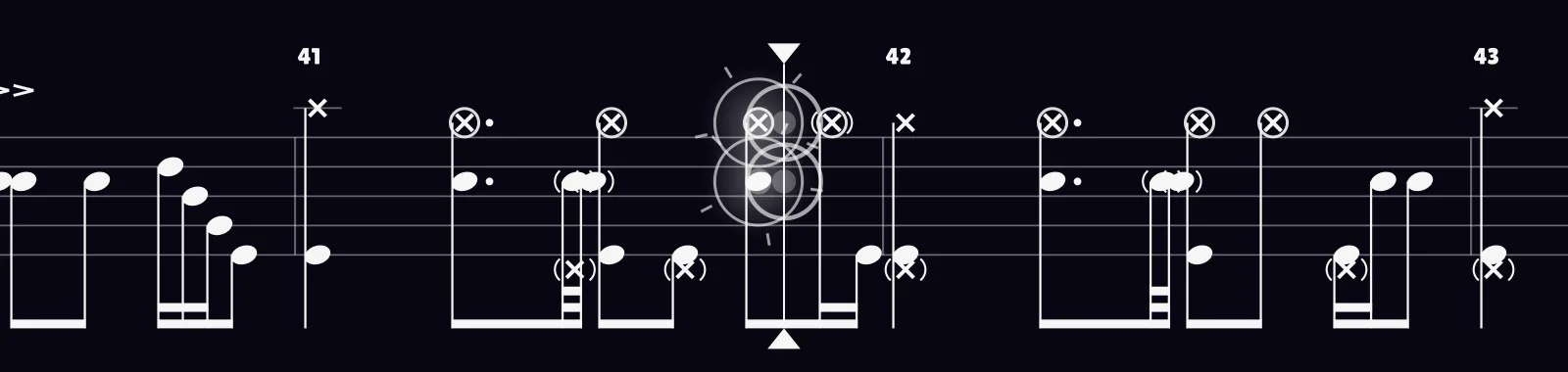 Smoke On The Water by Deep Purple as drum notation in DRUMY