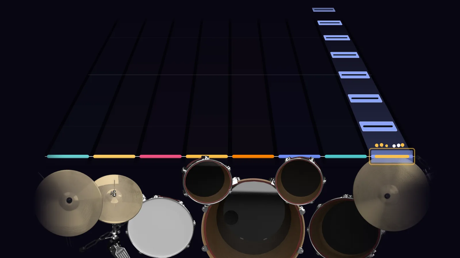 Starlight by Muse in DRUMY: the chorus falling in Beatfall