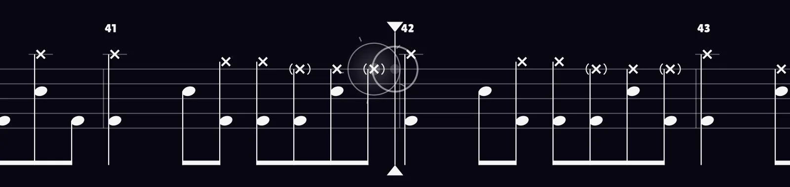 Sweet Child O' Mine by Guns N' Roses as drum notation in DRUMY