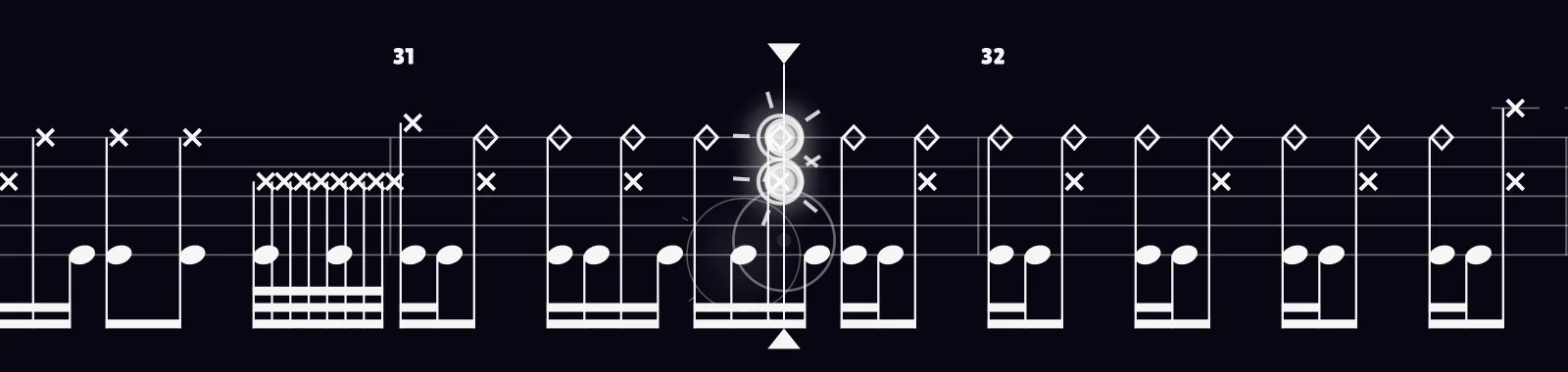 The Pretender by Foo Fighters as drum notation in DRUMY