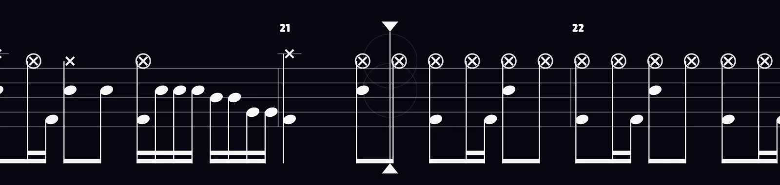 Turn the Page by Metallica as drum notation in DRUMY