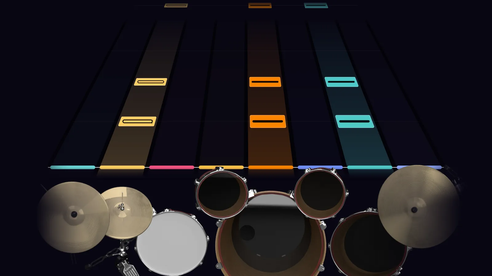 We Will Rock You by Queen in DRUMY: the chorus falling in Beatfall