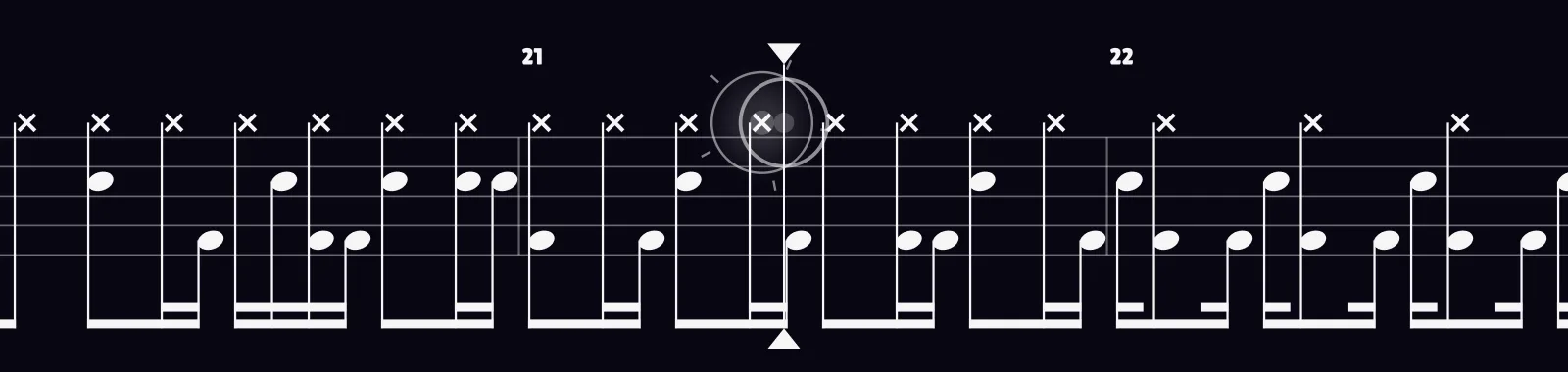 When The Levee Breaks by Led Zeppelin as drum notation in DRUMY