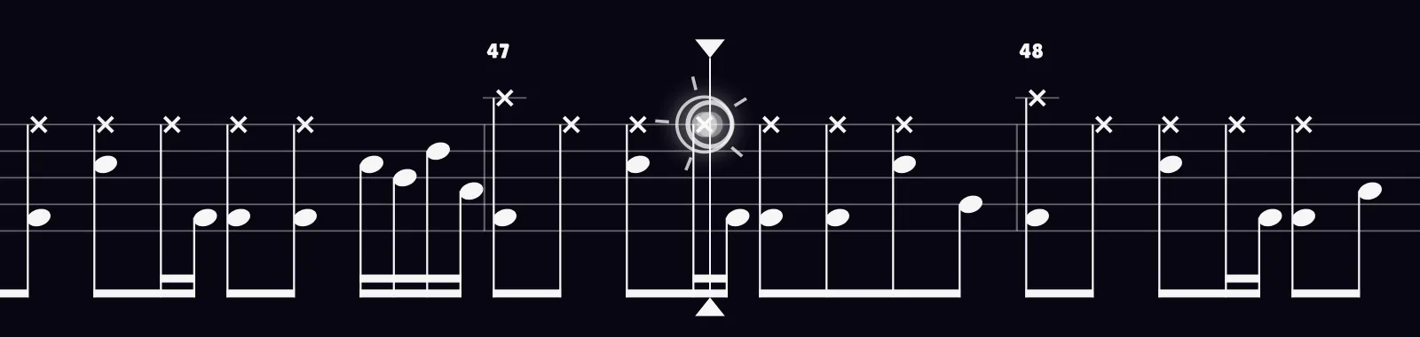Wish You Were Here by Pink Floyd as drum notation in DRUMY