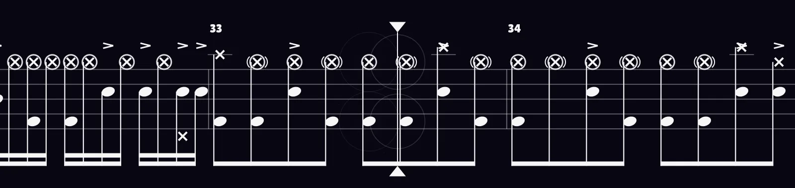 Zombie by The Cranberries as drum notation in DRUMY